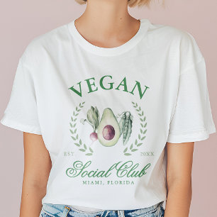 Personlig Vegan Social Klubb Anpassad Plats & År T Shirt