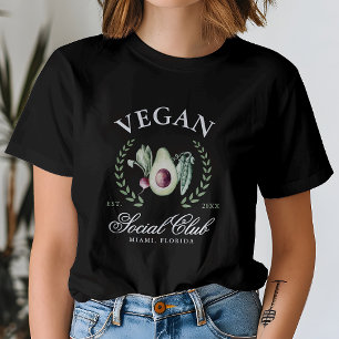 Personlig Vegan Social Klubb Anpassad Plats & År T Shirt