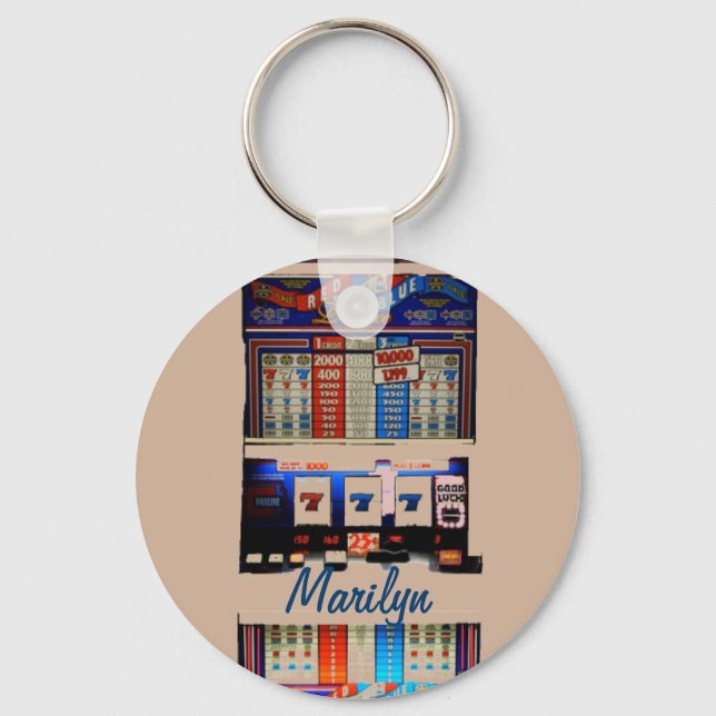 Personlig Vegas Stil-kortplats Maskin Nyckelring (Framsida)