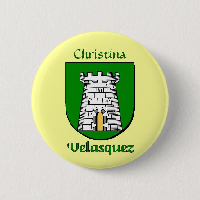 Personlig Velasquez Historical Shield Knapp (Framsida)
