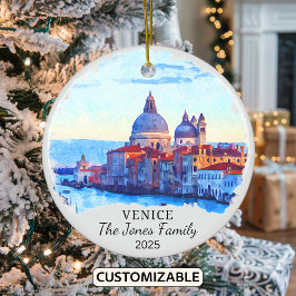 Personlig Venedig Ornament, Italien Gift Julgransprydnad Keramik