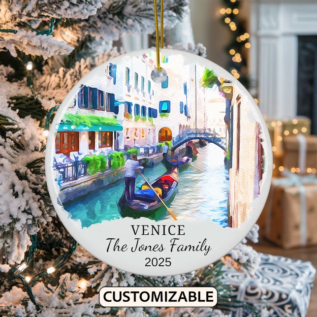 Personlig Venedig Ornament, Italien Gift Julgransprydnad Keramik (Skapare uppladdad)