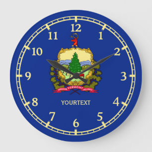 Personlig Vermont Statlig flagga Design på en Stor Klocka