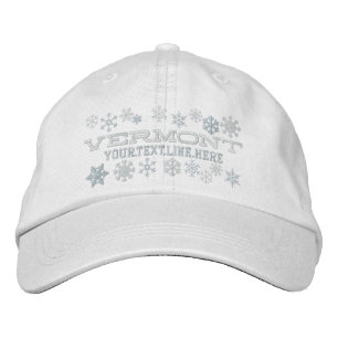Personlig Vermont Winter Snöflingor Broderad Keps