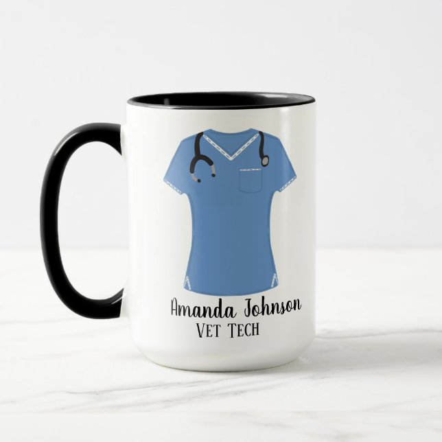 Personlig Vet Tech Blue Scrubs Mugg (Vänster)