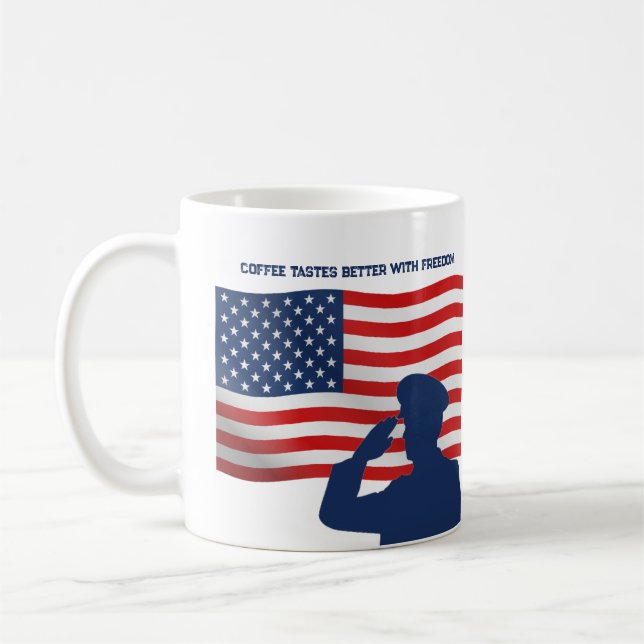 Personlig Veterans Day Mugg - militärt namn (Vänster)