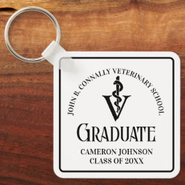 Personlig Veterinary School Studenten Gift Nyckelring