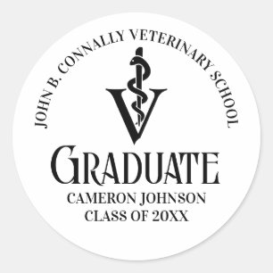 Personlig Veterinary School Studentfest Runt Klistermärke
