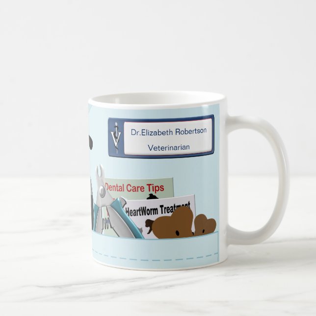 Personlig Veterinary Scrubs Light Blue Kaffemugg (Höger)