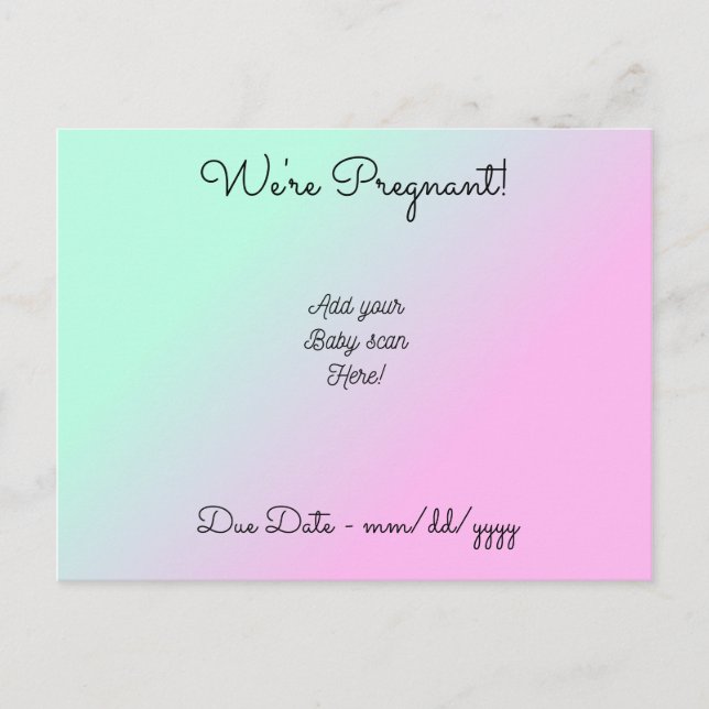 Personlig Vi är gravida Meddelande Vykort (Framsida)
