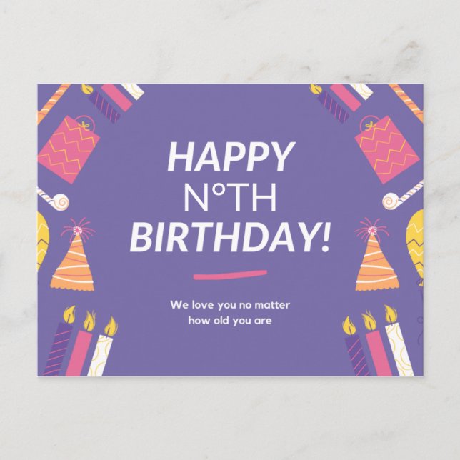 Personlig: Vi kärlek dig oavsett hur gammal du är Vykort (Framsida)