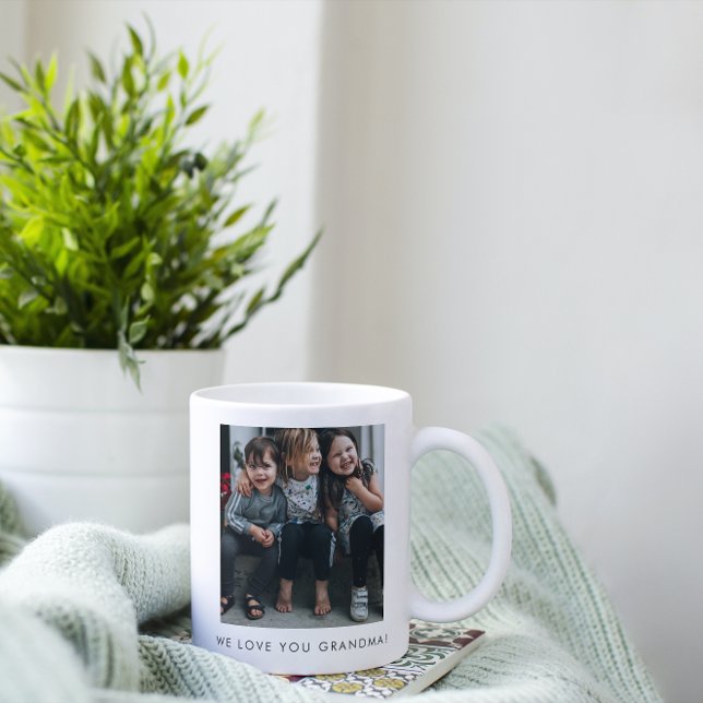 Personlig Vi Kärlek You Grandma Photo Simple Kaffemugg (Skapare uppladdad)