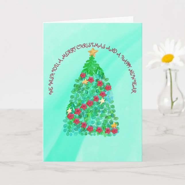 PERSONLIG VI ÖNSKAR ER I GOD JUL KORT (Liten växt)