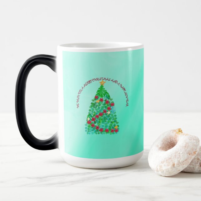 PERSONLIG VI ÖNSKAR ER I GOD JUL MAGISK MUGG (Med munk)