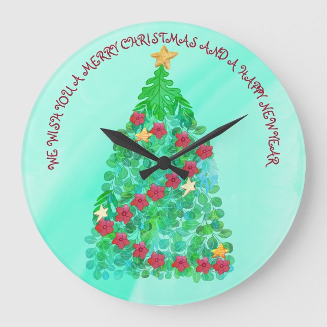 PERSONLIG VI ÖNSKAR ER I GOD JUL STOR KLOCKA (Framsida)