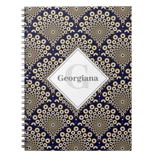 Personlig vi tittar på er marin och Guld Deco Anteckningsbok (Framsidan)