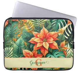 Personlig Vibrant Tropical jul Poinsettia Laptop Fodral