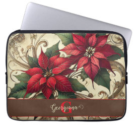 Personlig Vibrant Tropical jul Poinsettia Laptop Fodral