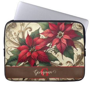 Personlig Vibrant Tropical jul Poinsettia Laptop Fodral