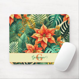Personlig Vibrant Tropical jul Poinsettia Musmatta