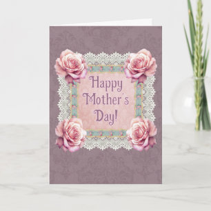 Personlig Victorian Stil Mauve Mors dag Kort