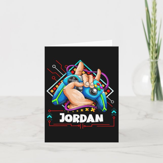 Personlig Video Game Design - Boys Namngiven Jorda Kort (Framsida)