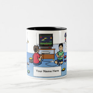 Personlig Video Game Player - Manlig Tecknad Två-Tonad Mugg