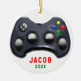 Personlig Video Gamer 2025 - hämtningsbar Julgransprydnad Keramik