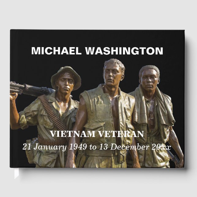 Personlig Vietnam Memorial Statue Guest Bok (Framsida)