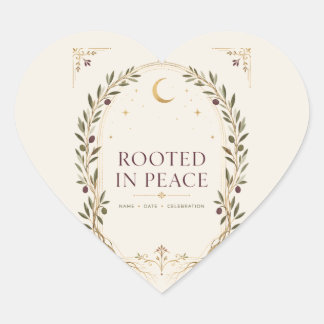 Personlig vigselpresent Rooted Romance Plommon Oli Hjärtformat Klistermärke