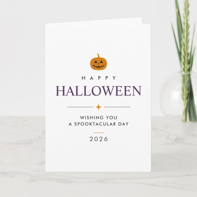 Personlig vikad Halloween-hälsningskort Kort (Framsida)