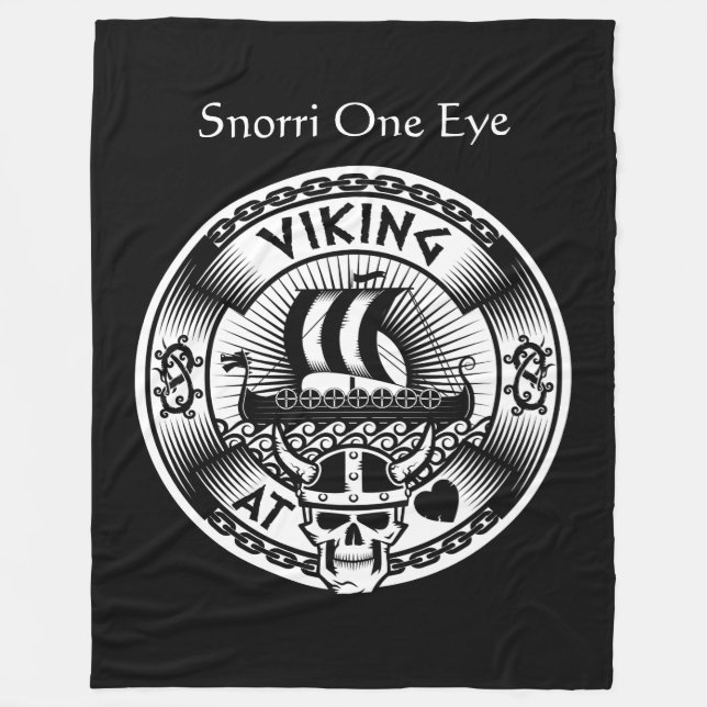 Personlig Viking på hjärta Fleecefilt (Framsidan)