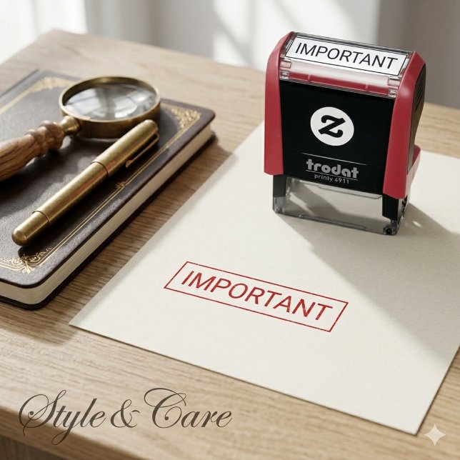 Personlig Viktig Etikett Självbläckande Stämpel De (Personalized Important Label Self Inking Stamp Design)