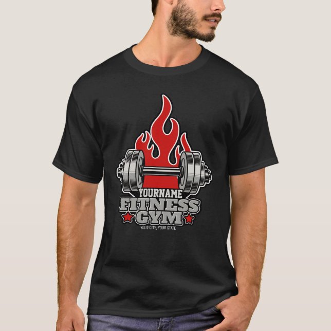 Personlig Viktning Höjdpunktsskylt Fitness Gym T Shirt (Framsida)