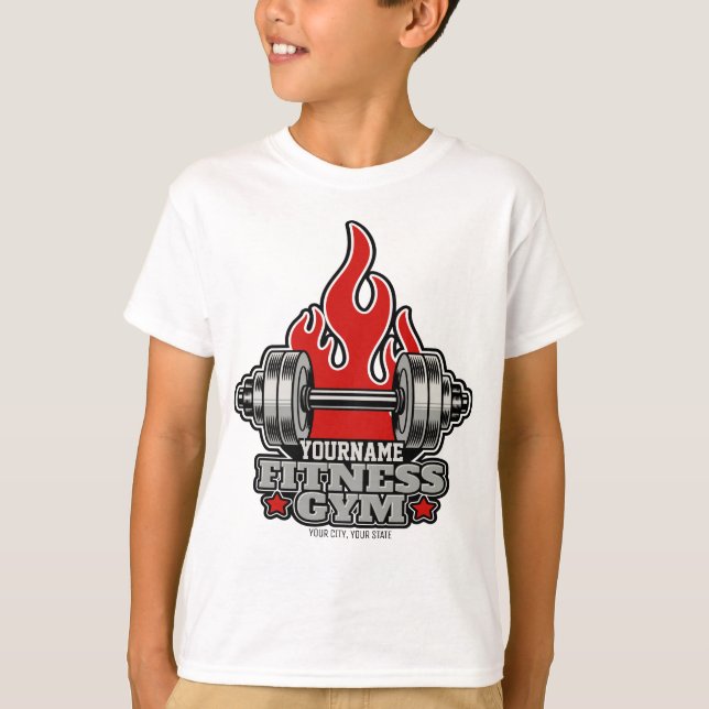 Personlig Viktning Höjdpunktsskylt Fitness Gym T Shirt (Framsida)