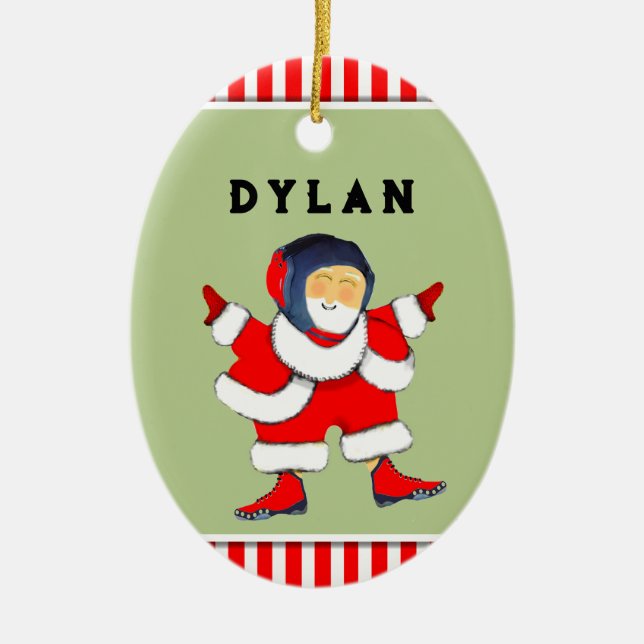 Personlig Vilande jultomte som kan köpas Julgransprydnad Keramik (Framsidan)