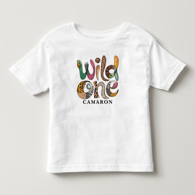 Personlig Vild 1:a födelsedag Jungle Baby T Shirt (Framsida)