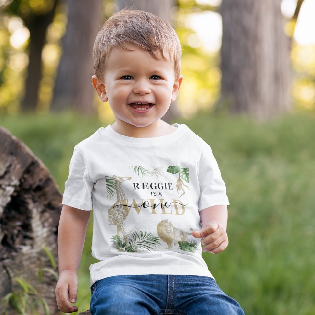 Personlig "Vild 1" Jungle/Safari T Shirt (Skapare uppladdad)