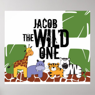 Personlig Vild 1 Poster, Safari Animals Poster