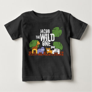 Personlig VILD 1 Safari första födelsedag T Shirt