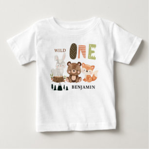 Personlig VILD 1 Skogsmark första födelsedag T Shirt