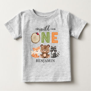 Personlig VILD 1 Skogsmark första födelsedag T Shirt