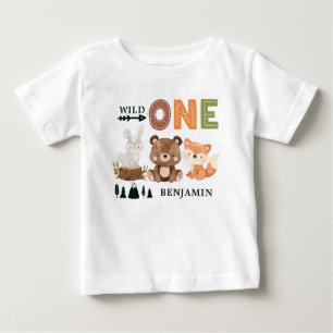 Personlig VILD 1 Skogsmark första födelsedagsbä T Shirt