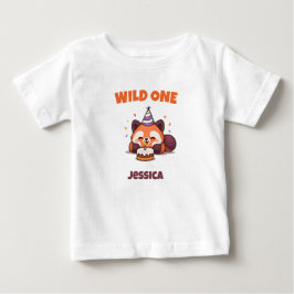 Personlig vild en röd panda första födelsedag t shirt