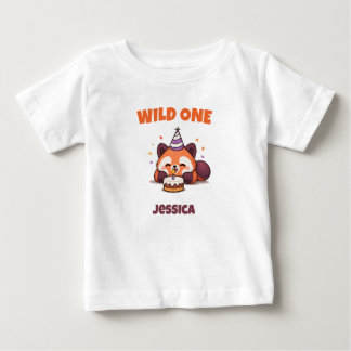 Personlig vild en röd panda första födelsedag t shirt