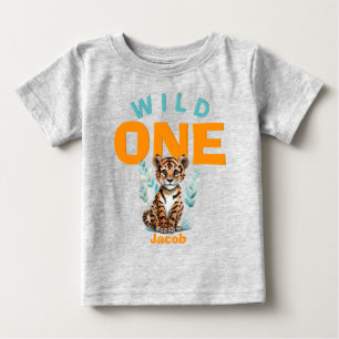 Personlig VILD EN Tiger Junglep första födelsedag T Shirt