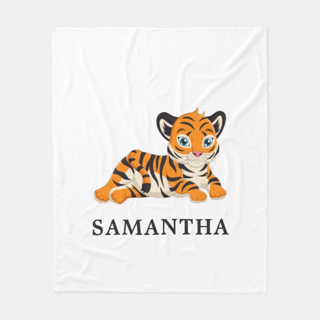 Personlig Vild Jungle Safari Tiger Fleecefilt (Framsidan)