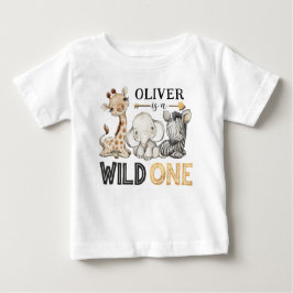 Personlig VILD ONE Safari första födelsedag T Shirt