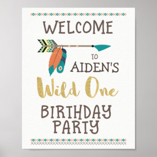 Personlig Vild One Welcome Party Poster