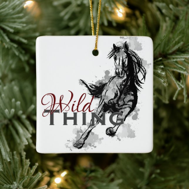 Personlig Vild Sak Galloping Horse Jul Julgransprydnad Keramik (Träd)